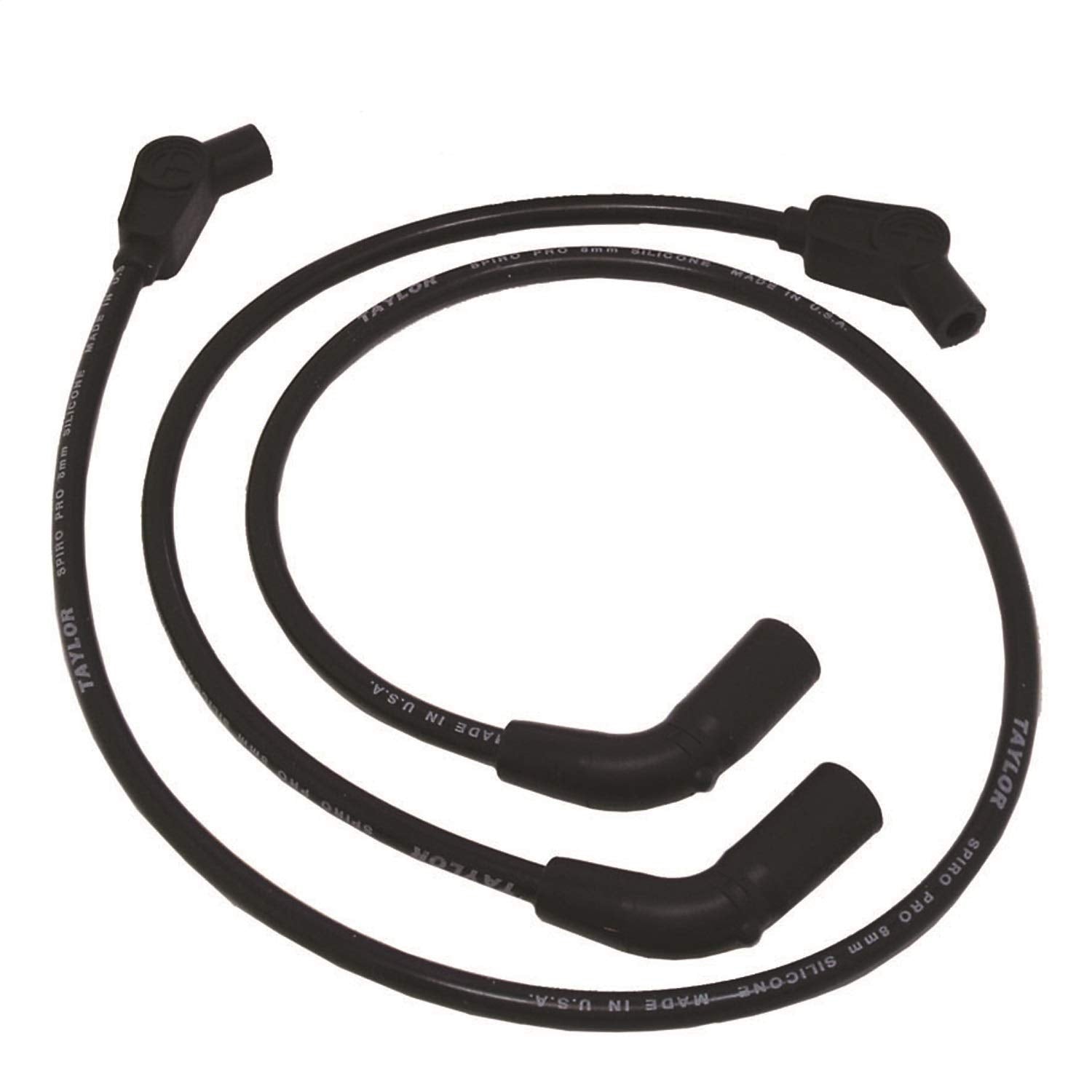 8mm Pro TCW Taylor Cable black HD Motorcycle 9/21.5 in 90 degree plug boots