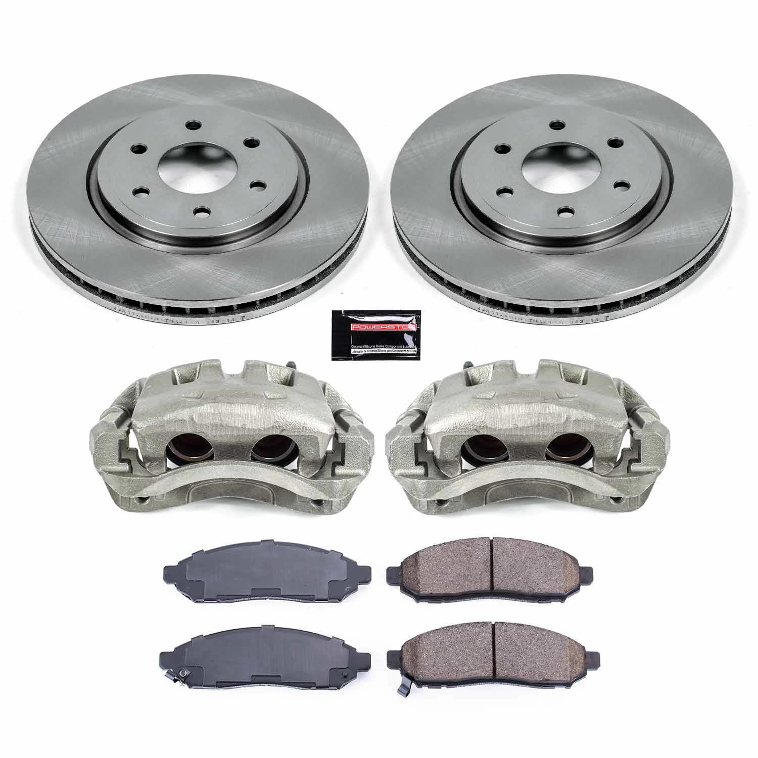Power Stop Autospecialty KCOE8325 Front Brake Caliper Kit- Brake Rotors, Brake Pads & Calipers For Nissan Frontier 2016-2022 [Model Specific]