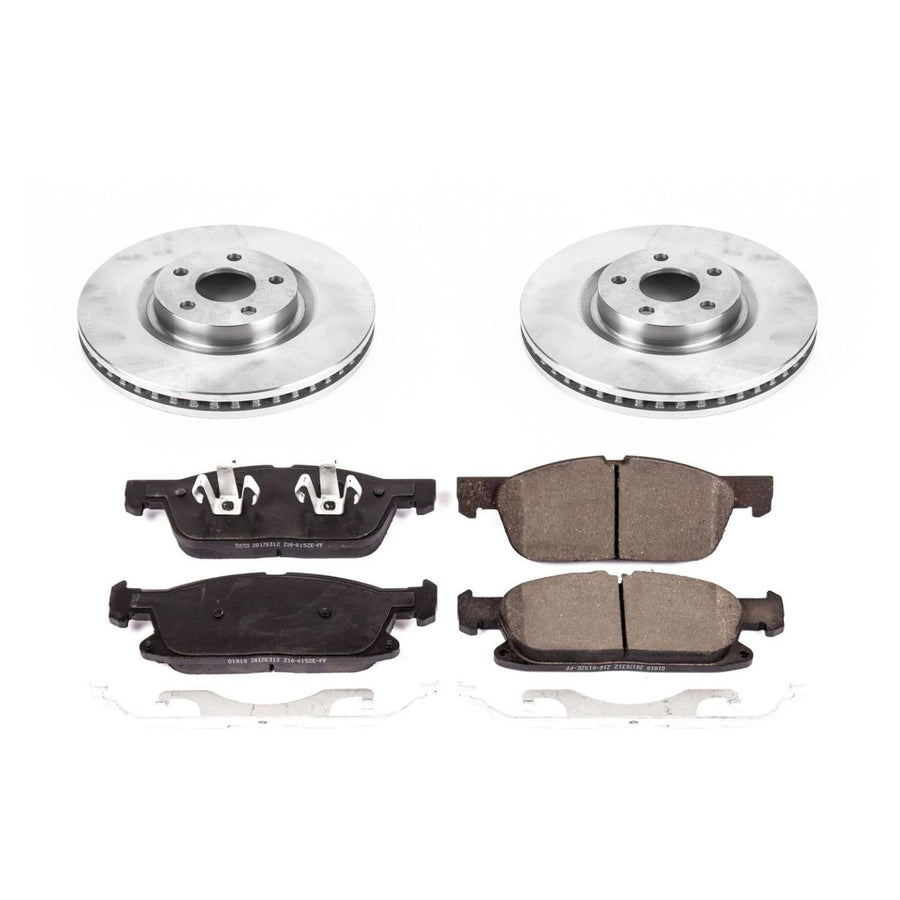 Power Stop Autospecialty KOE7321 Front Replacement Brake Kit-OE Brake Rotors & Ceramic Brake Pads For Ford Edge 2015-2020 [Model Specific]
