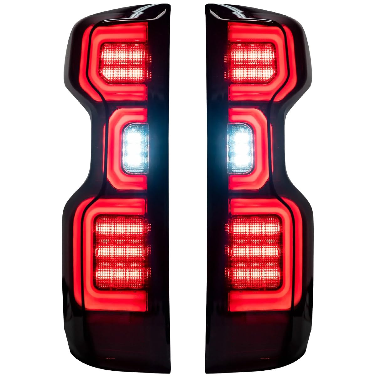 RECON - Premium OLED Tail Lights Fits 19-23 Silverado 1500 & 20-23 2500/3500 Ultra Bright Running Lights (Replaces Factory/OEM LED Tail Lights Only) Smoked Black Lens