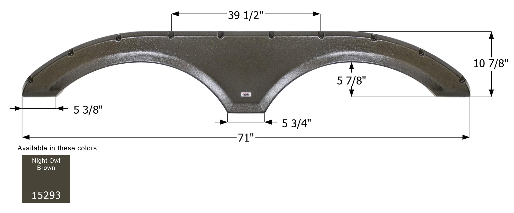 Tandem Axle Fender Skirt Icon 15293 for Forest River - Night Owl Brown