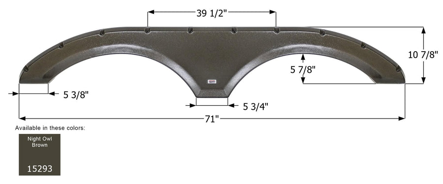 Tandem Axle Fender Skirt Icon 15293 for Forest River - Night Owl Brown