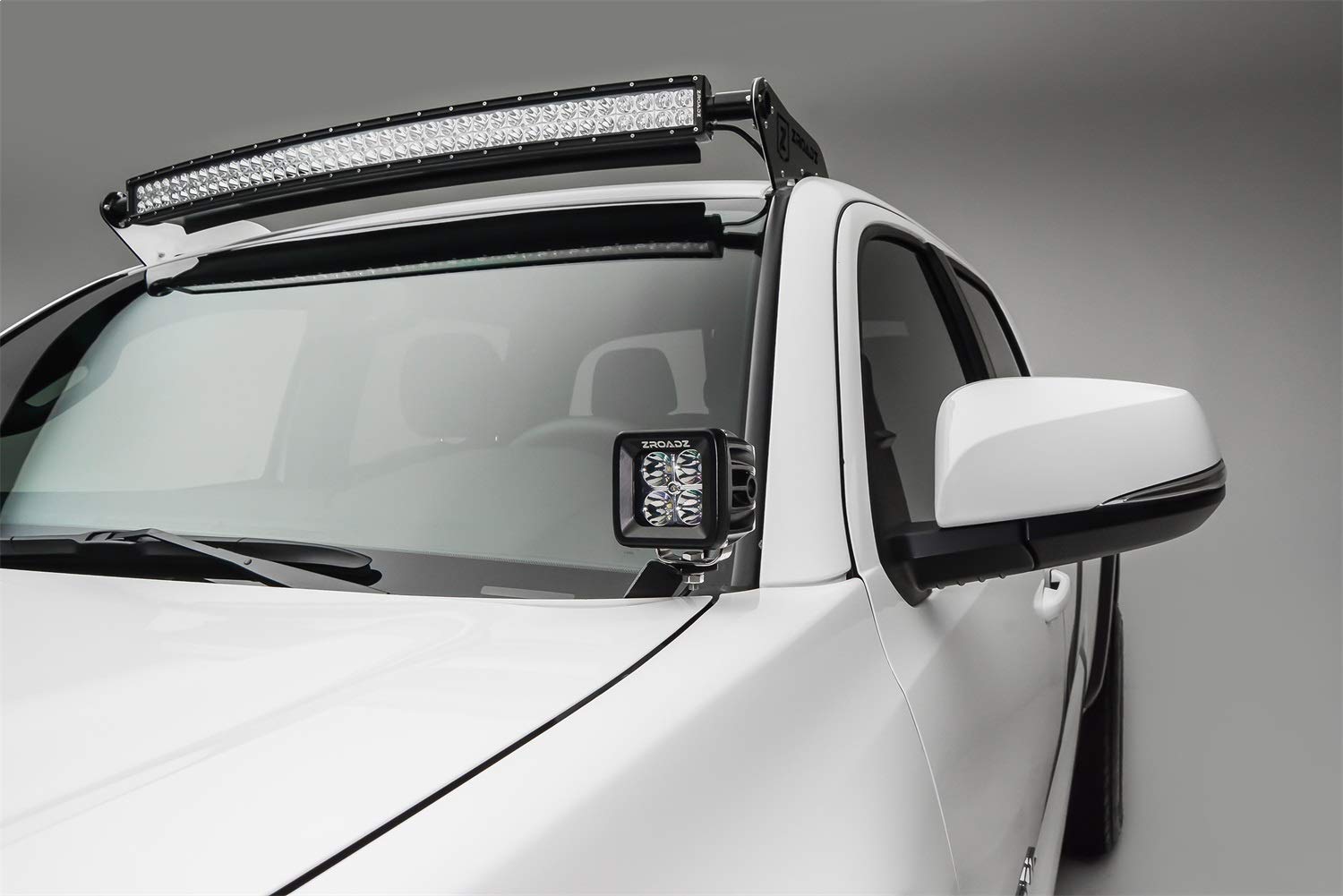 ZROADZ LED Bar Kit Front Roof Mounted - Compatible w/ 2005-2022 Toyota Tacoma Complete Kit with Mounting Brackets, 40 Inch Curved Zroadz Led light bar & Wiring Harness- PN #Z339401-KIT-C, Black