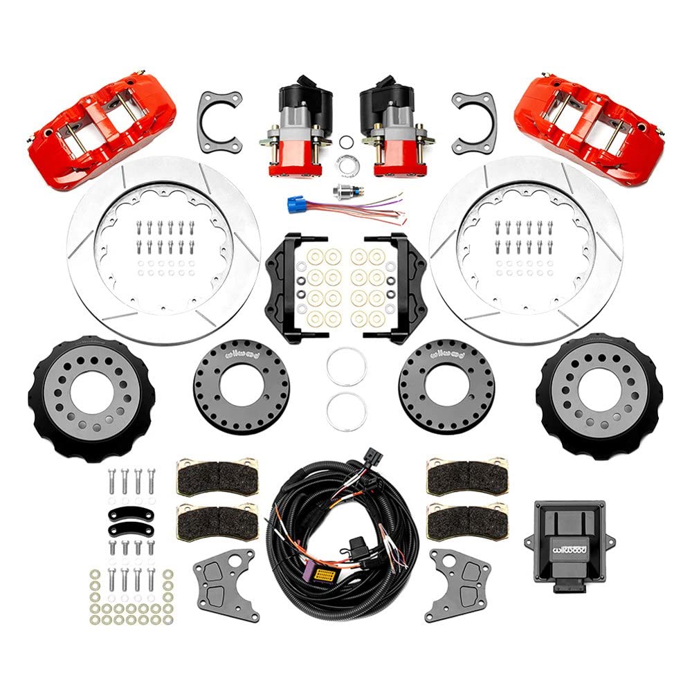 Wilwood Superlite Narrow 4R Rear P-Brk Kit AERO4 14in Rotor Big Ford 2.5in Off - Red
