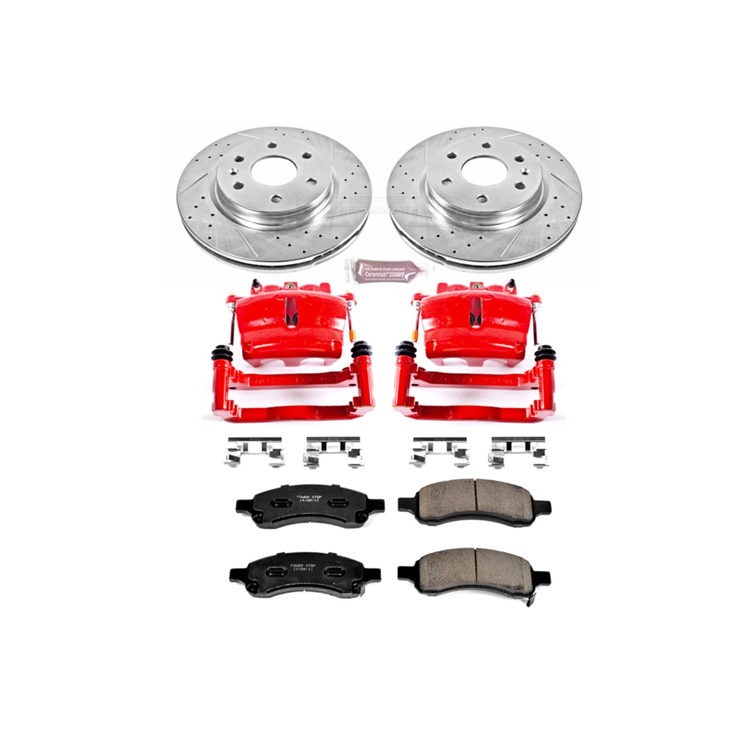 1-Click Performance Brake Kit Power Stop (KC4657) with Calipers For Buick Enclave, Chevrolet Traverse, GMC Acadia, GMC Acadia Limi, Saturn Outlook [Model Specific]