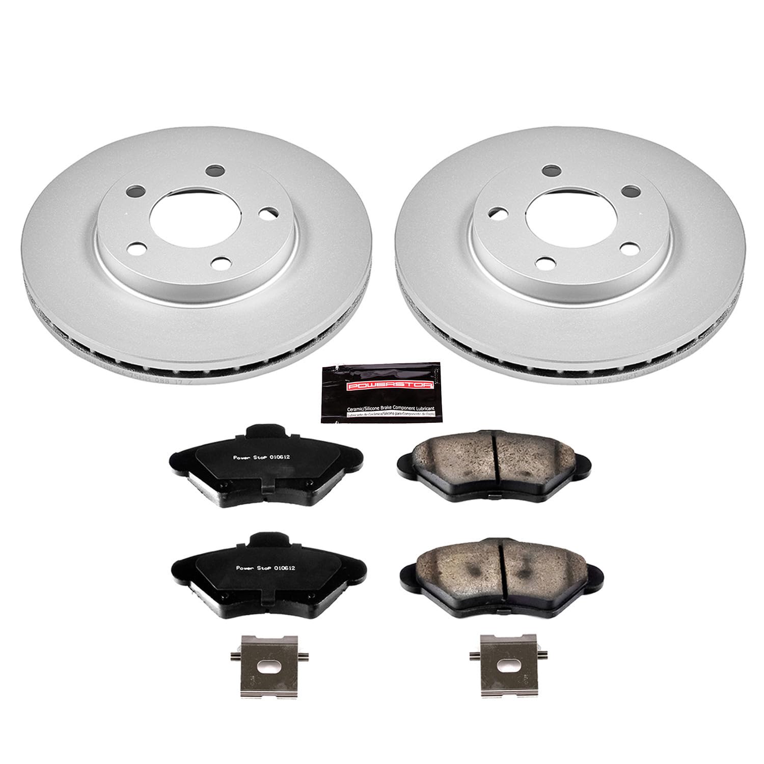 Coated Brake Rotor & Ceramic Brake Pads Power Stop CRK1299 - front For Ford Mustang 1994-1998 [Model Specific]