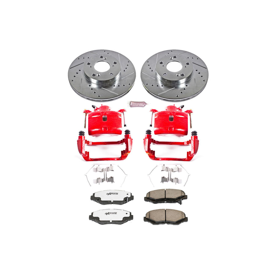 Power Stop Z26 KC1043-26 Front Street Warrior Brake Kit Honda For Honda CR-V 2002-2004, Honda Element 2003-2011 [Model Specific]
