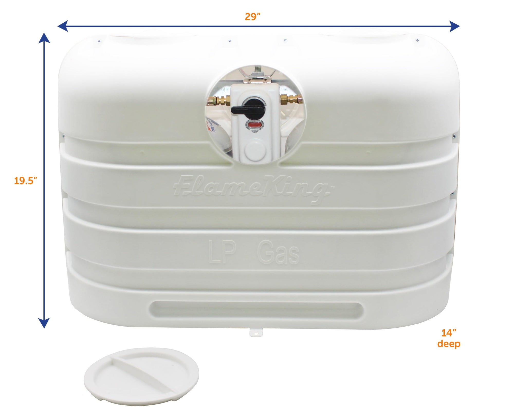 Flame King 20LB Dual LP Propane Tank Light Plastic Heavy Duty Cover for RV, Travel Trailer, Camper - White