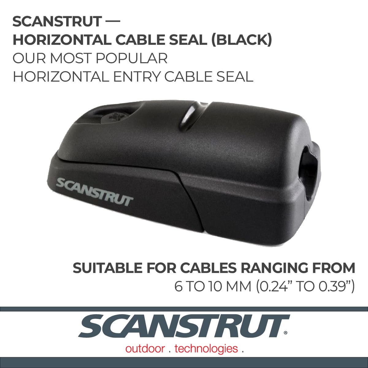 Scanstrut Horizontal Cable Seal DS-H10-BLK for Cables from 6-10mm - Black