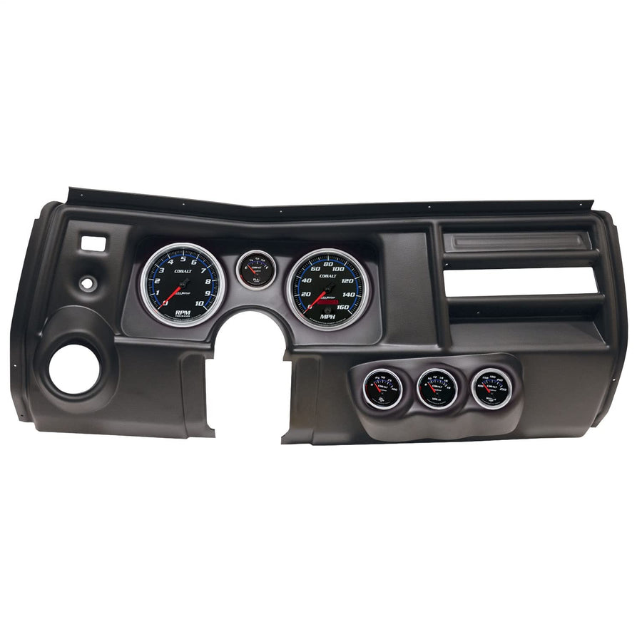AutoMeter Dash Kit Direct Fit, (5" X2, 2 1/16" X4), Chevy Chevelle Vent 69, Cobalt (2911-05)
