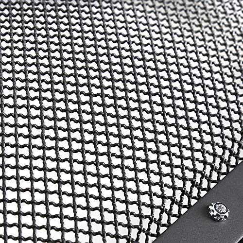 Glossy Black Spec-D Tuning Stainless Steel Rivet Mesh Style Front Hood Grille Compatible with 2009-2014 Ford F150
