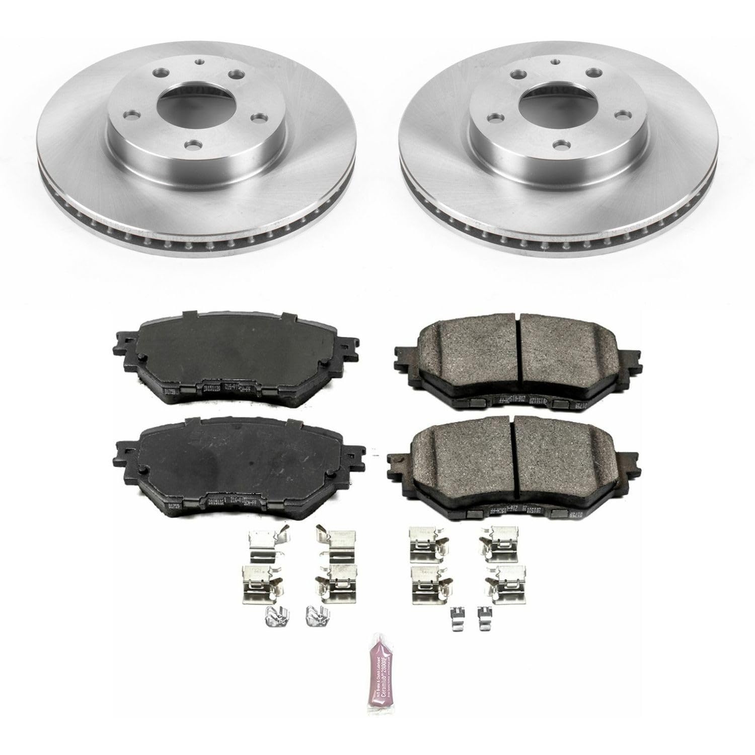 Power Stop Autospecialty KOE6975 Front Replacement Brake Kit-OE Brake Rotors & Ceramic Brake Pads For Mazda 3 2014-2016 [Model Specific]