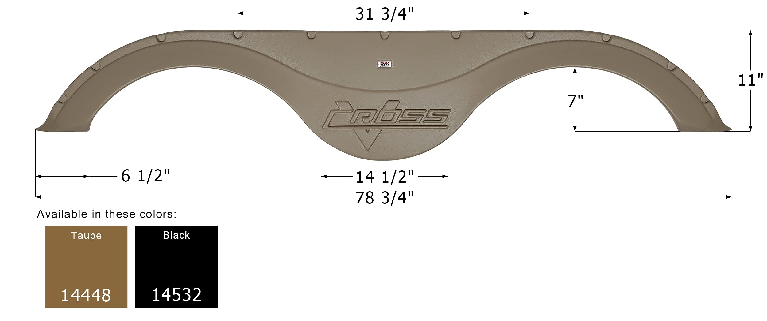 Fender Skirt ICON 14448, Tandem, Forest River, FS4448, Taupe