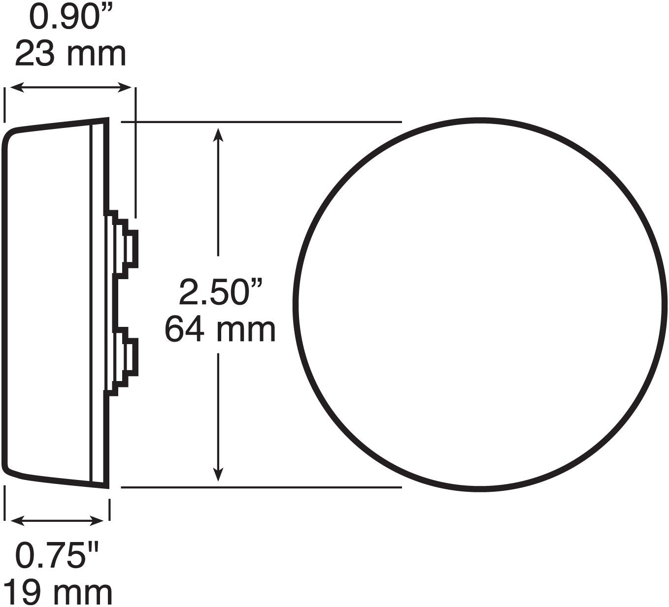162R Peterson LED, Marker/Clearance P2, Round, 2.5", Red