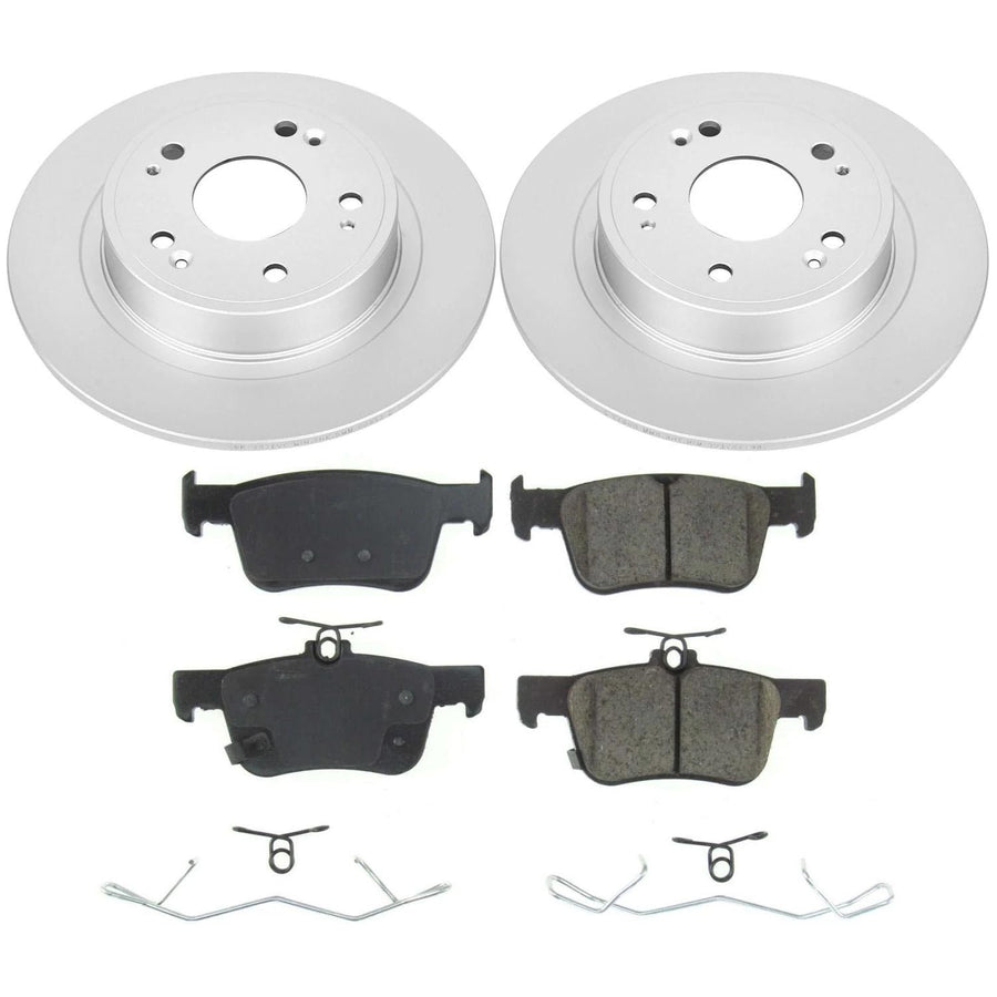 Power Stop Z17 Coated Rotor CRK8063 Rear Brake Kit-Coated Brake Rotors & Ceramic Brake Pads For Honda Accord 2018-2022 [Model Specific]