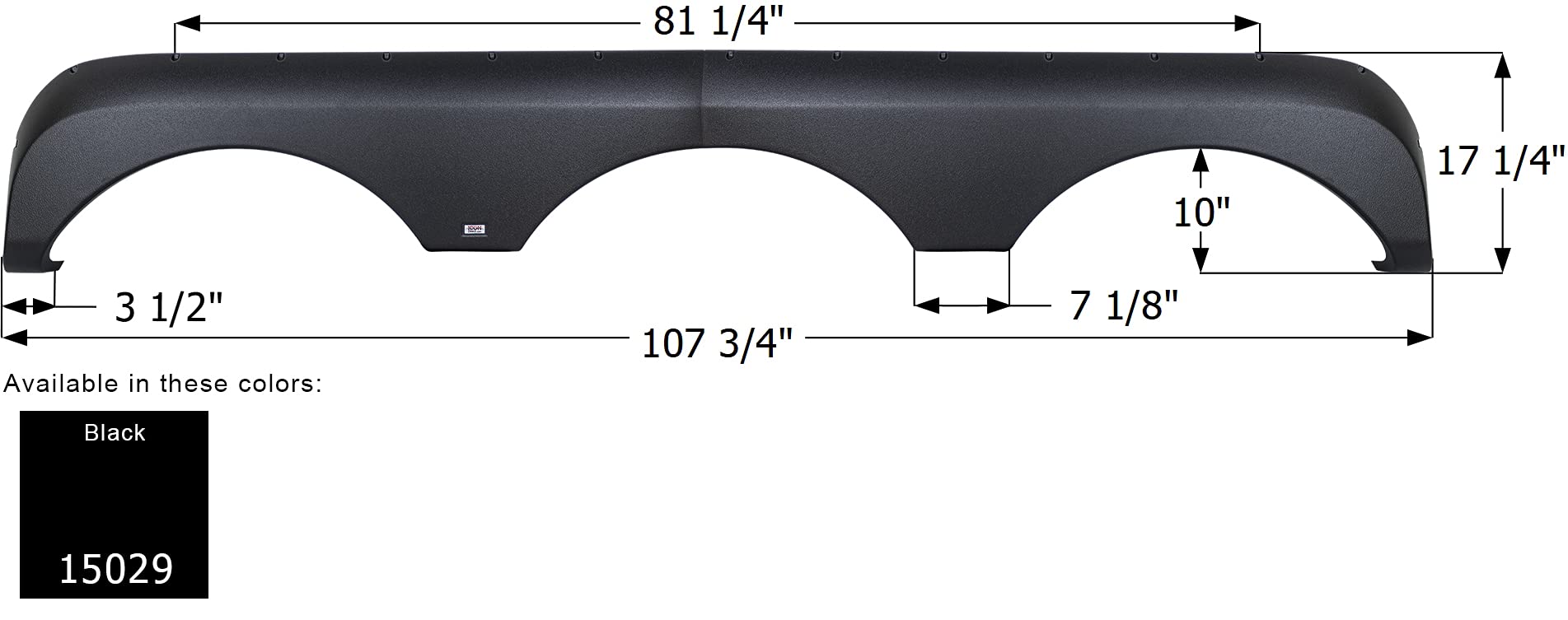 Fender Skirt ICON 15029, Triple, Gulf Stream, FS5029, Black