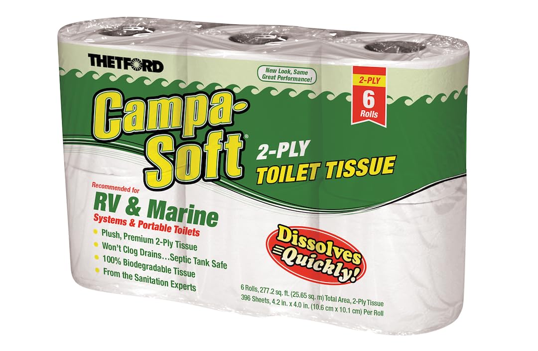 Thetford campa Soft 2-Ply Quick Dissolve Toilet Tissue for RV/Marine Use