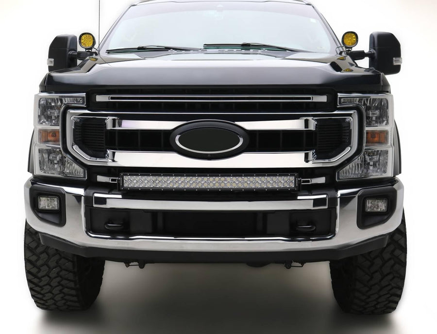 Front Bumper Top LED KIT 2020-2022 Ford Super Duty with (1) 30 Inch LED Curved Double Row Light Bar - Part # Z325572-KIT