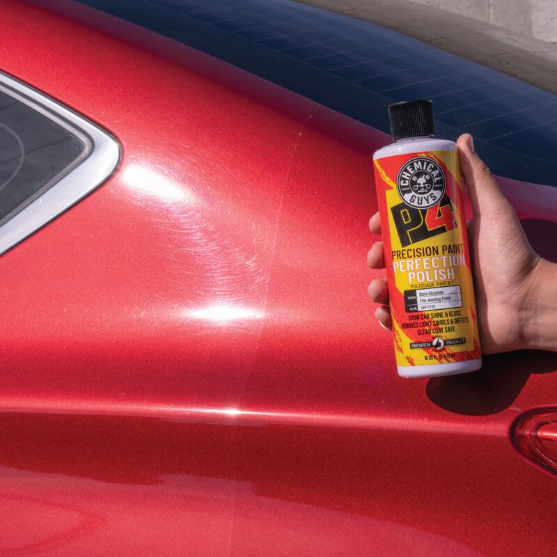 Chemical Guys Precision P4 Paint Perfection Polish - Scratch Remover & Swirl Remover for Cars, Trucks, Motorcycles, & SUVs, Fixes Paint Imperfections & Towel Marks, Restores Gloss & Clarity, 16 oz