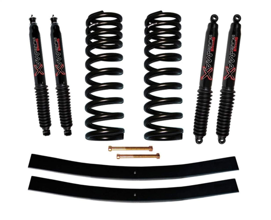 Skyjacker Suspension Lift Kit 172EBK-B w/Shock Black MAX Shocks 1.5-2 in. Lift Incl. Front Coil Springs Rear Add-A-Leafs