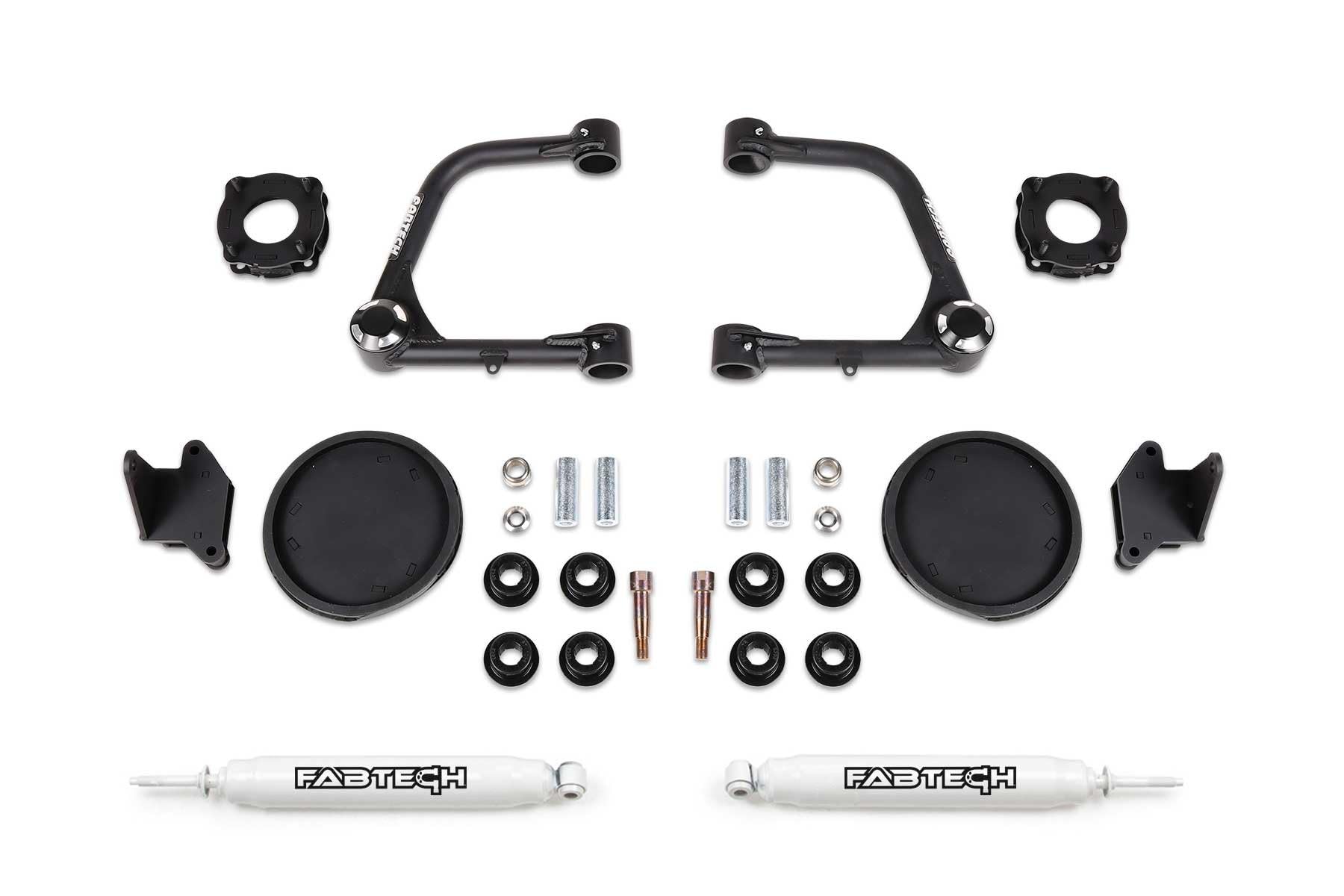 3 UCA KIT Fabtech W/UNIBALLS & FR SHK SPCRS & RR COIL SPACERS & RR PERF SHOCKS 2022 TUN K7086