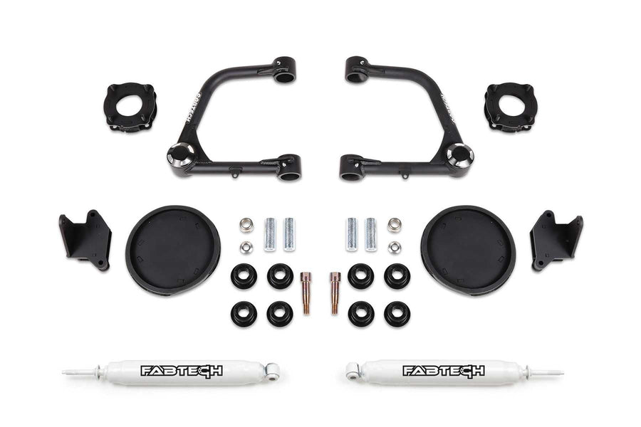 3 UCA KIT Fabtech W/UNIBALLS & FR SHK SPCRS & RR COIL SPACERS & RR PERF SHOCKS 2022 TUN K7086