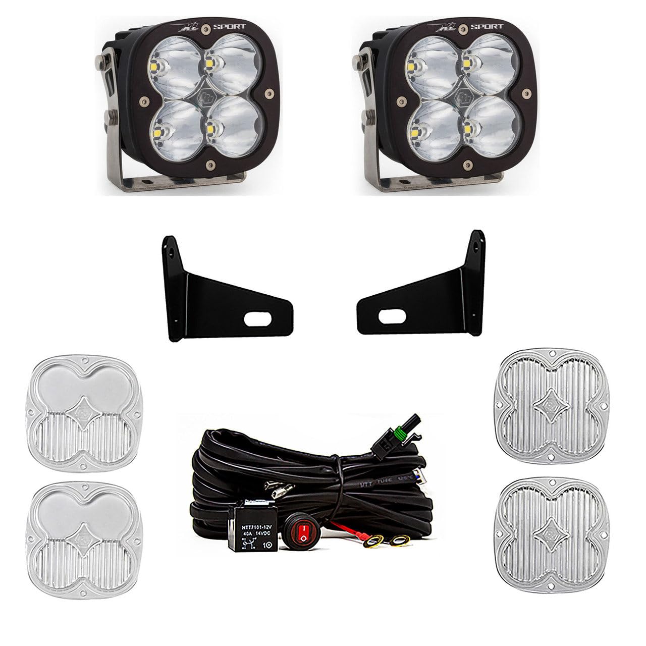 XL Sport Baja Designs LED A-Pillar Light Kit for Can-Am Maverick X3 2017-22 UTV (Driving/Combo; Clear)