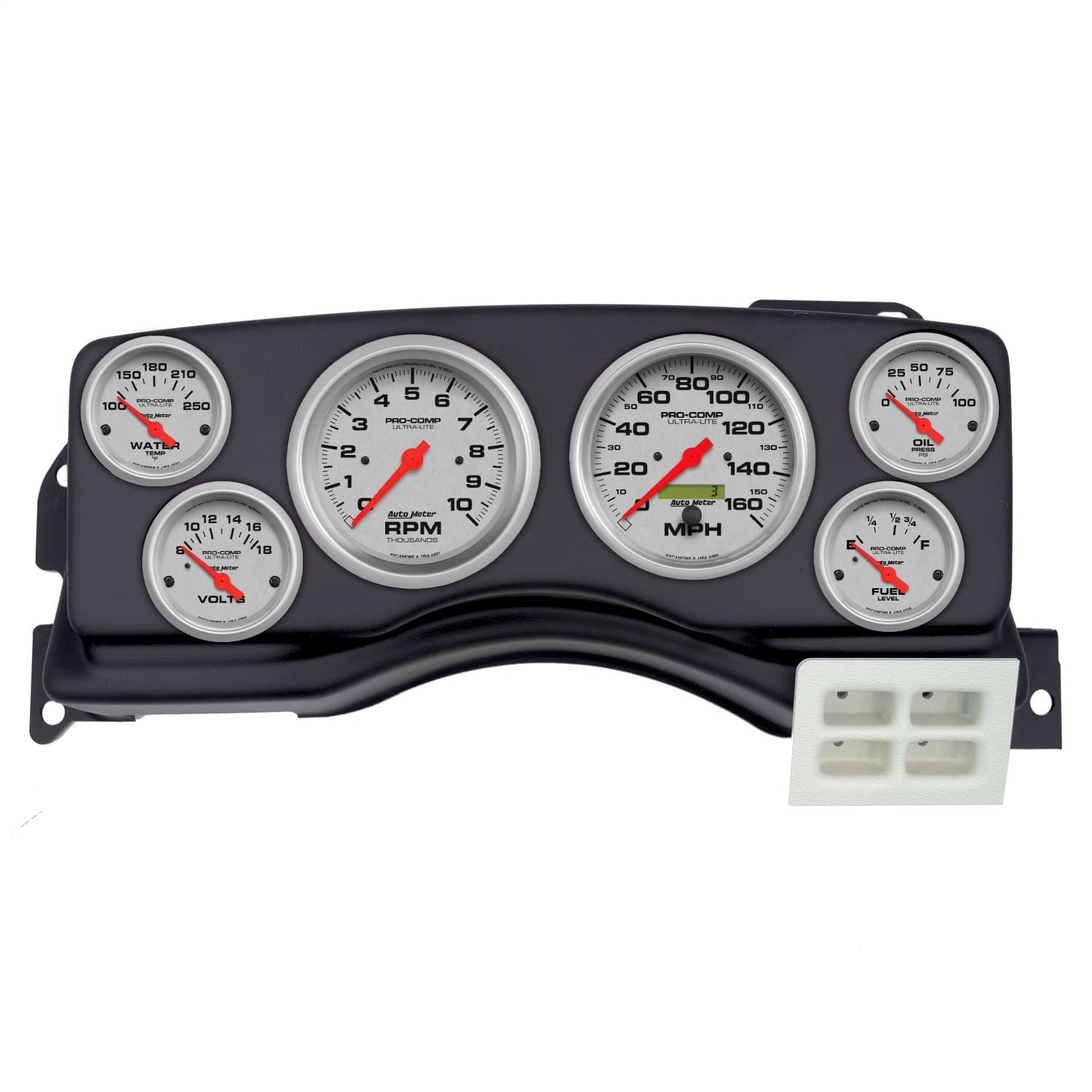 AutoMeter Dash Kit Direct Fit, (3 3/8" X2, 2 1/16" X4), Ford Mustang 87-89, Ultra-Lite (2924-13)