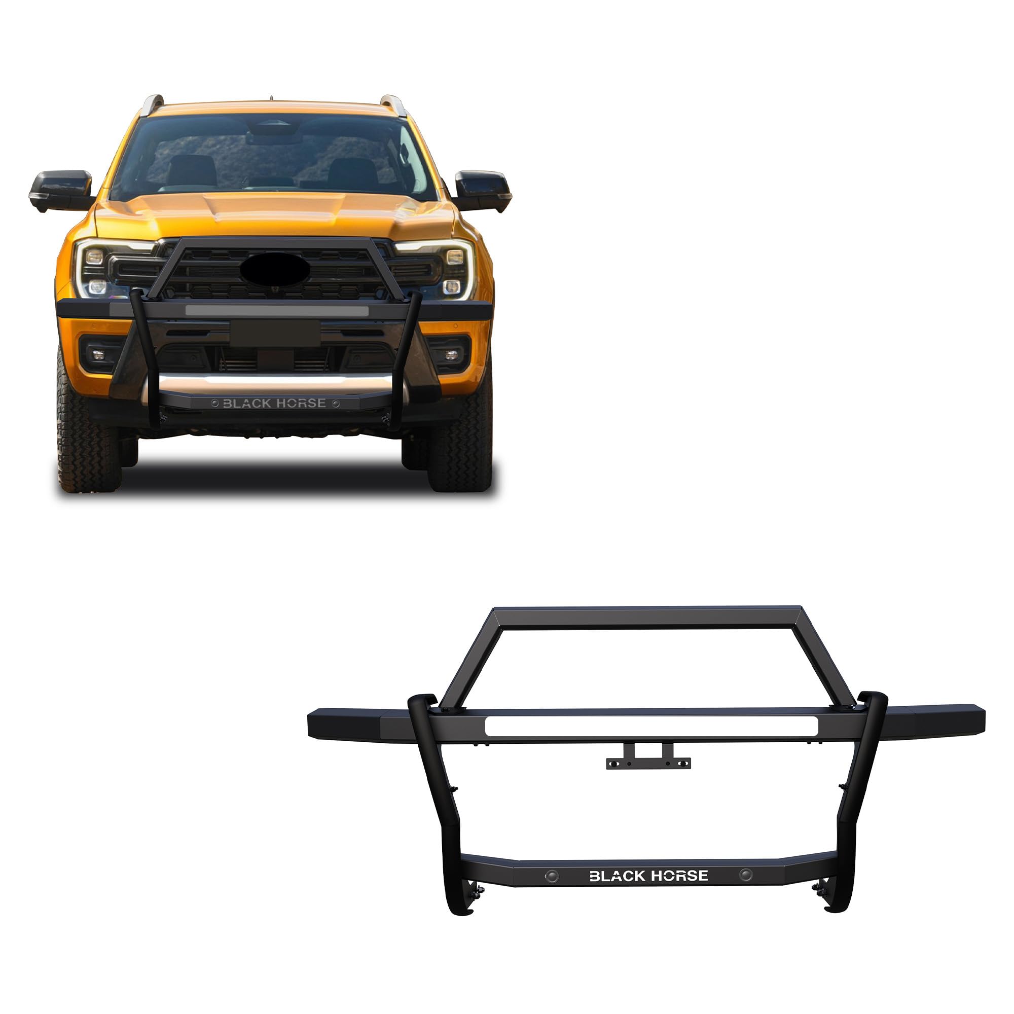 Rambler Black Horse Grille Guard Modular Black Compatible with 2019-2023 Ford Ranger-RAGF10