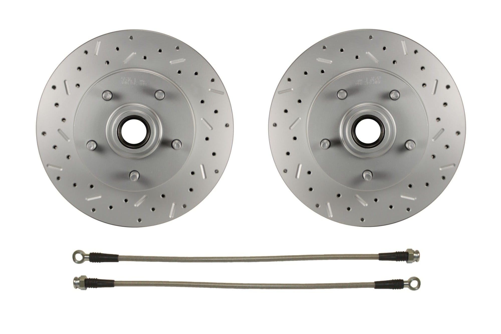 Power Front Disc Brake Conversion Kit With Maxgrip Xds Black Calipers LEED BRAKES