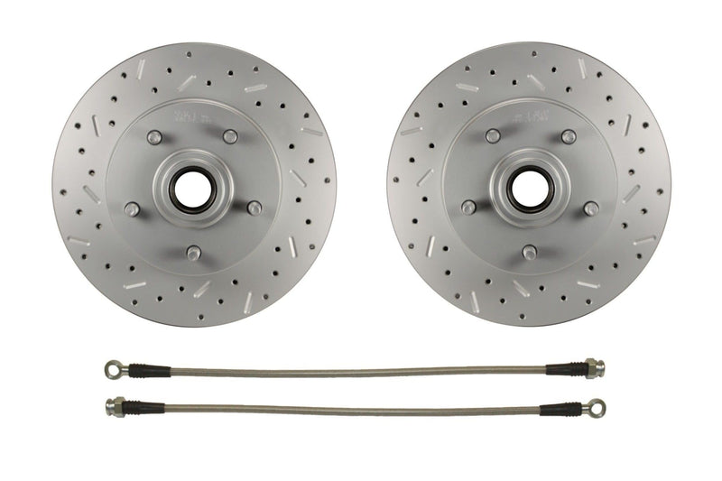 Power Front Disc Brake Conversion Kit With Maxgrip Xds Black Calipers LEED BRAKES