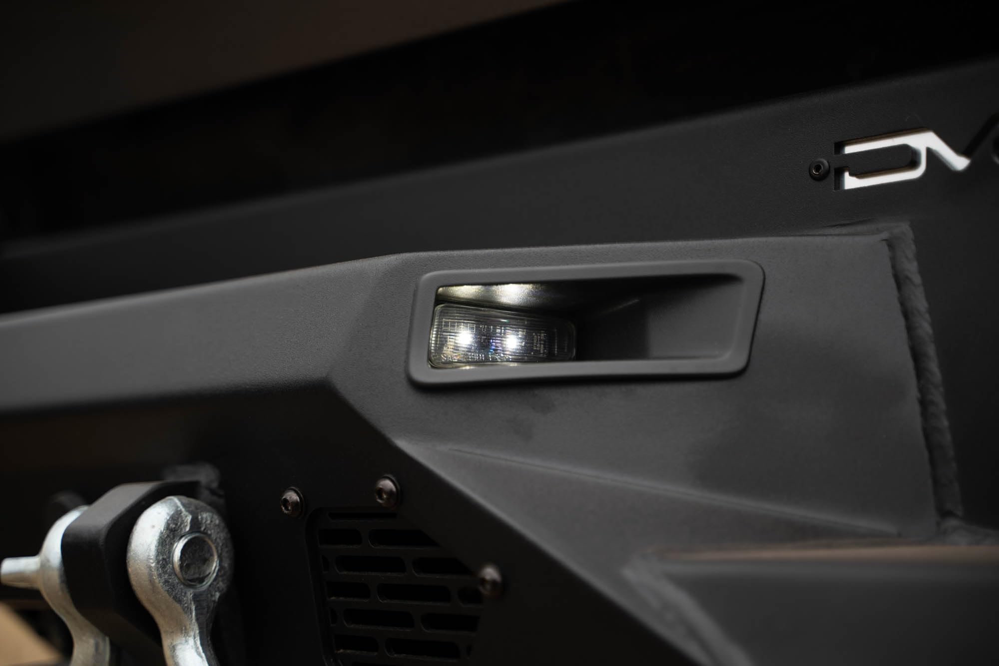 DV8 Offroad Rear Bumper Spec Series Compatible with 2019-2024 Ram 1500 Single and Dual Exhaust Models | Mount two 3" Pod Lights | Recovery Points | Fully Bolt-On | Powder Coated Finish