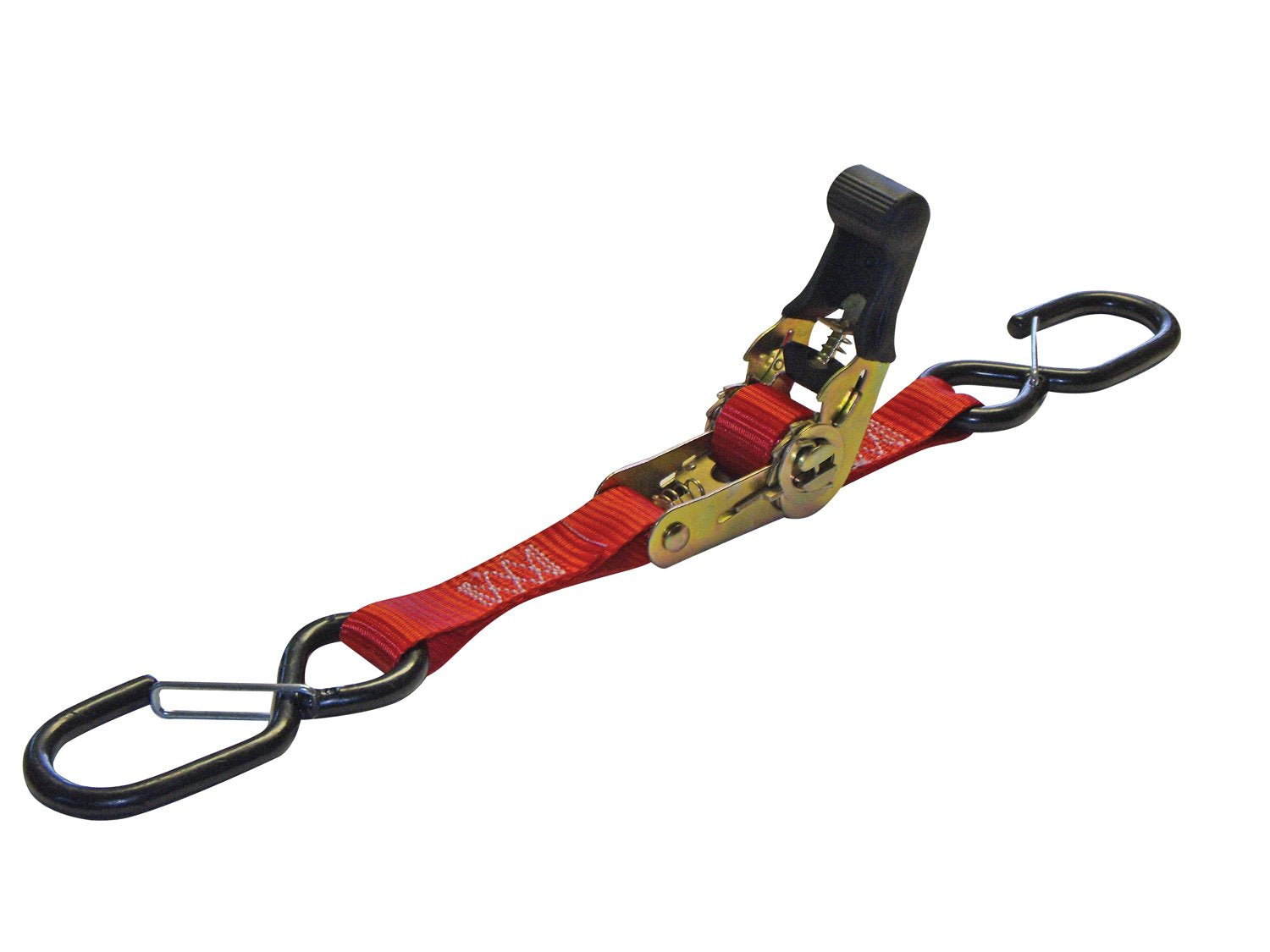 1" x 6' Heavy Duty Motorcycle Ratchet Strap Erickson with Safety Hook, (Pack of 2)