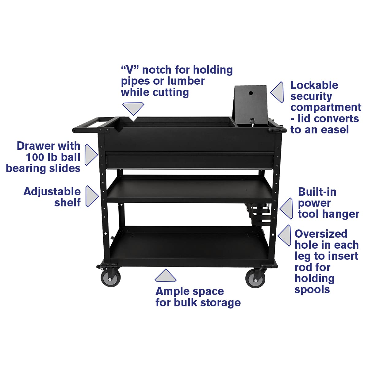 Work Cart 40" with Power Tool Holder