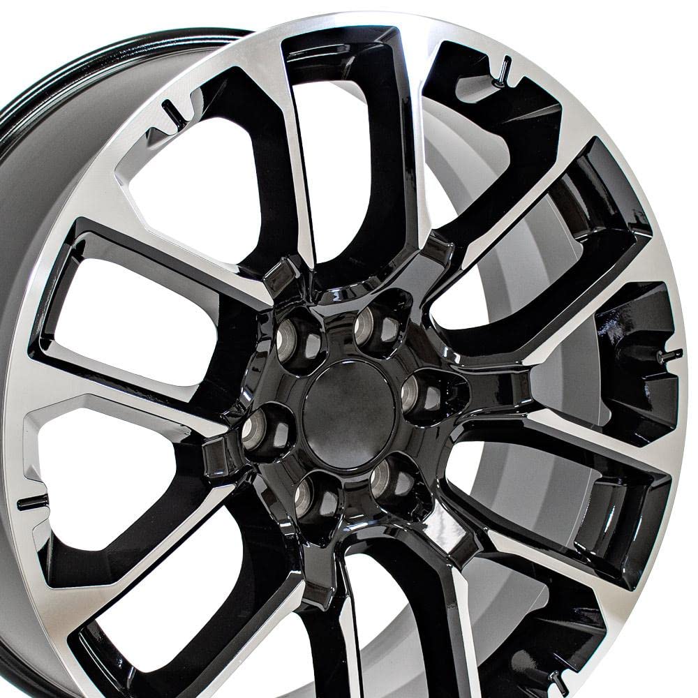 22 Inch OE Wheels CV67 Rim Fits Suburban 1500 High Country Style 6x139.7 22x9 Gloss Black Machined - Hollander 14079 (1)