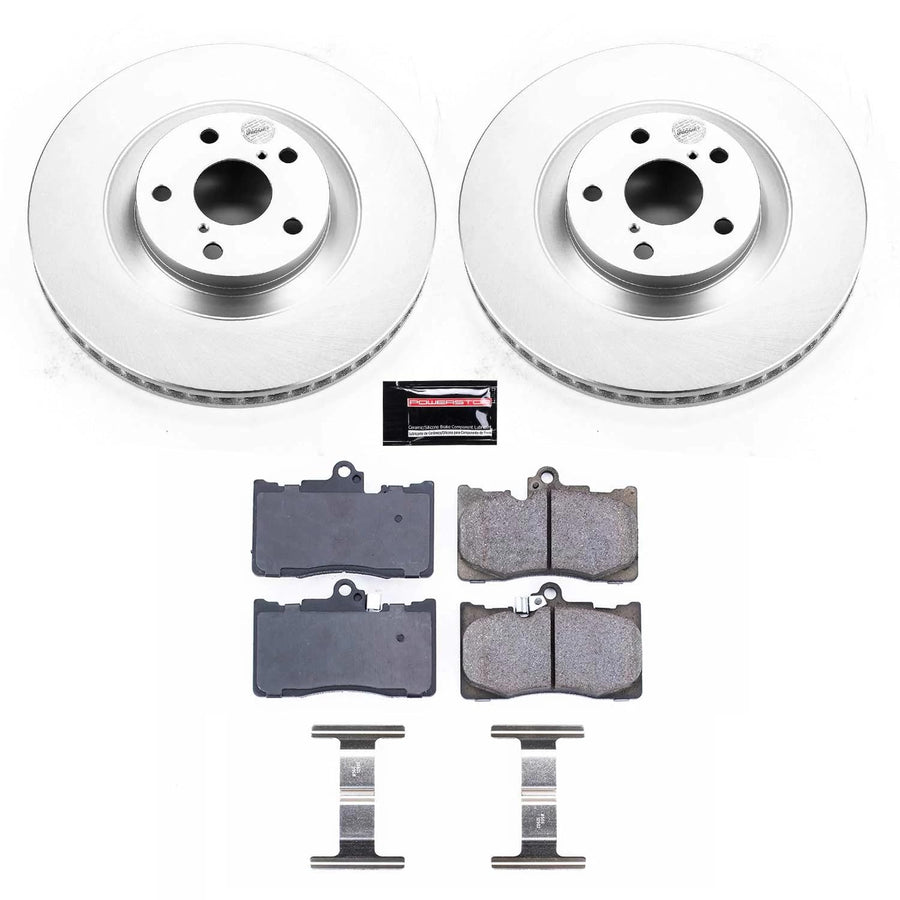 Power Stop CRK6353 Brake Rotor Coated and Ceramic Brake Pads- Front For Lexus GS350 2011, Lexus GS450h 2011, Lexus GS460 2011, Lexus IS350 2011-2013 [Model Specific]