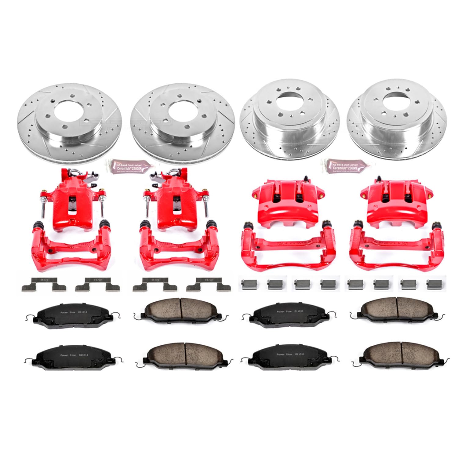 Power Stop 1-Click Performance Brake Kit with Caliper For Ford Mustang KC1381 2005-2010 [Model Specific]