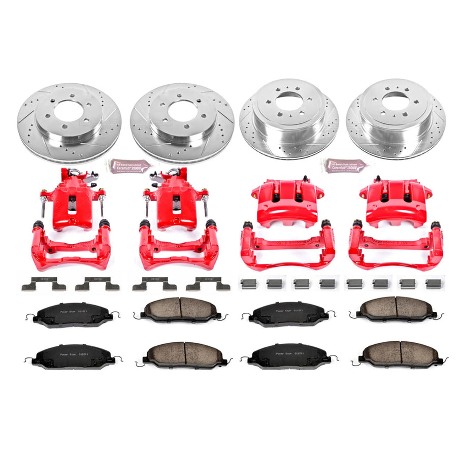 Power Stop 1-Click Performance Brake Kit with Caliper For Ford Mustang KC1381 2005-2010 [Model Specific]