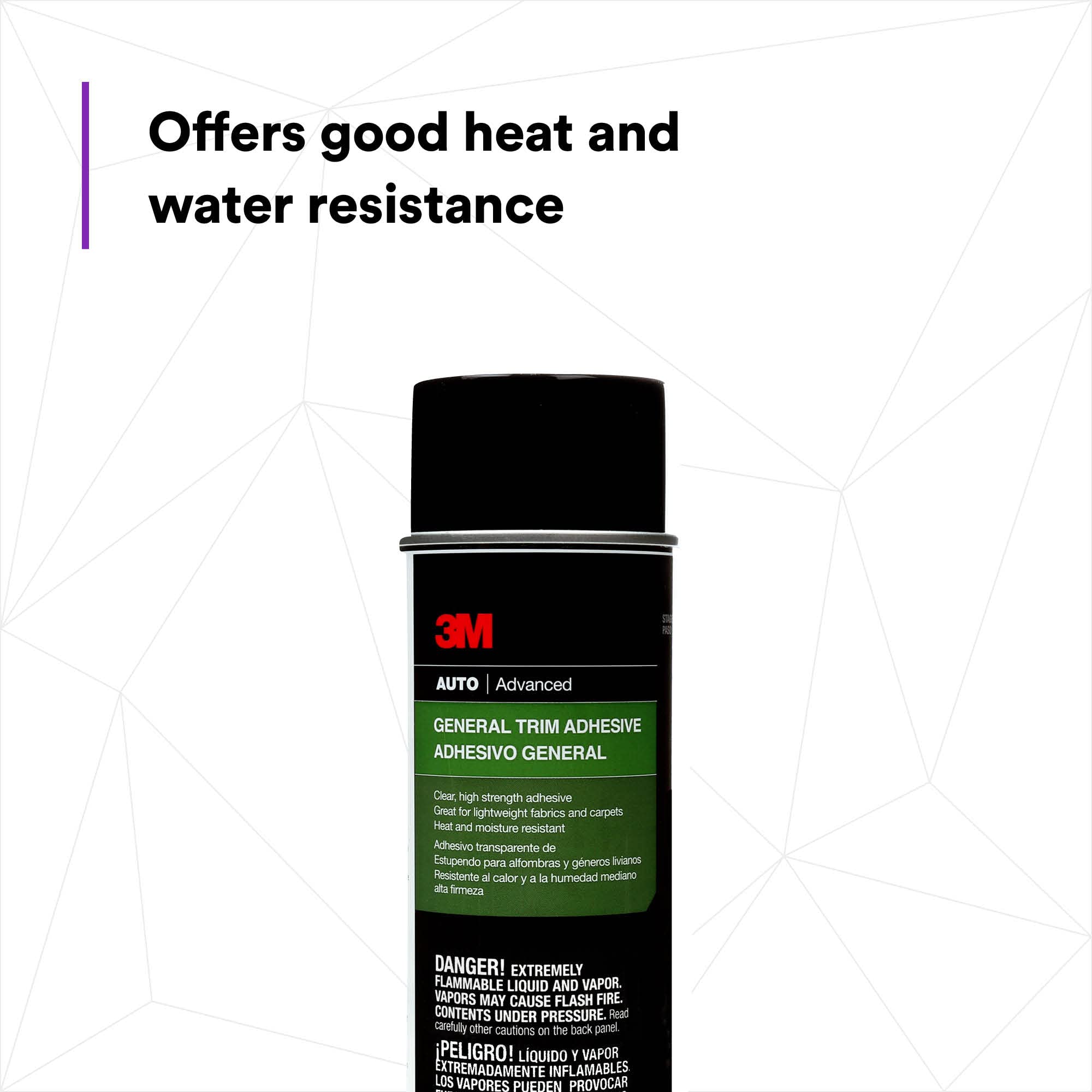 3M 08088 General Trim Adhesive, High Strength, Clear Drying, Aerosol, 18.1 oz