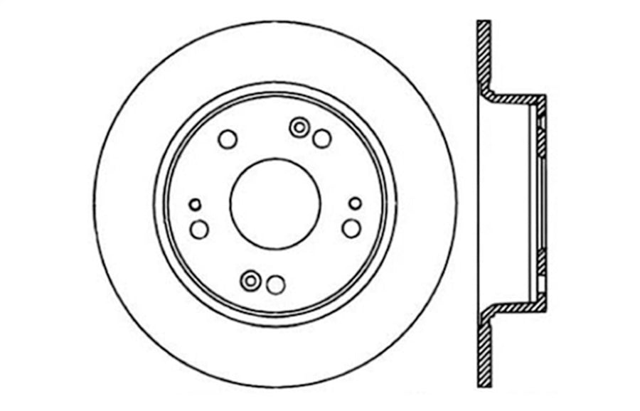 Sport Drilled/Slotted Brake Rotor StopTech 127.40055L (Rear Left), 1 Pack