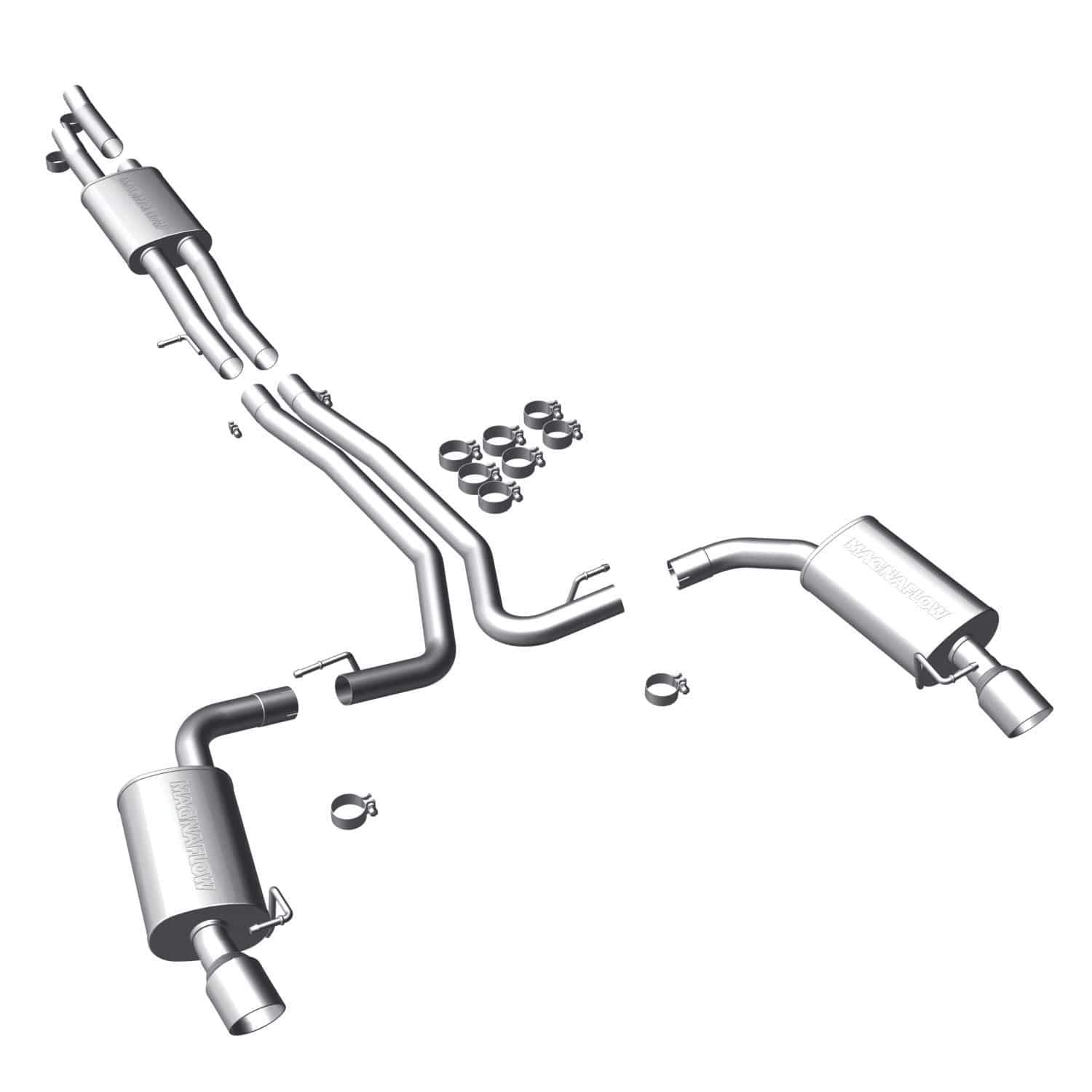 Large MagnaFlow Stainless Steel Performance Exhaust System Kit