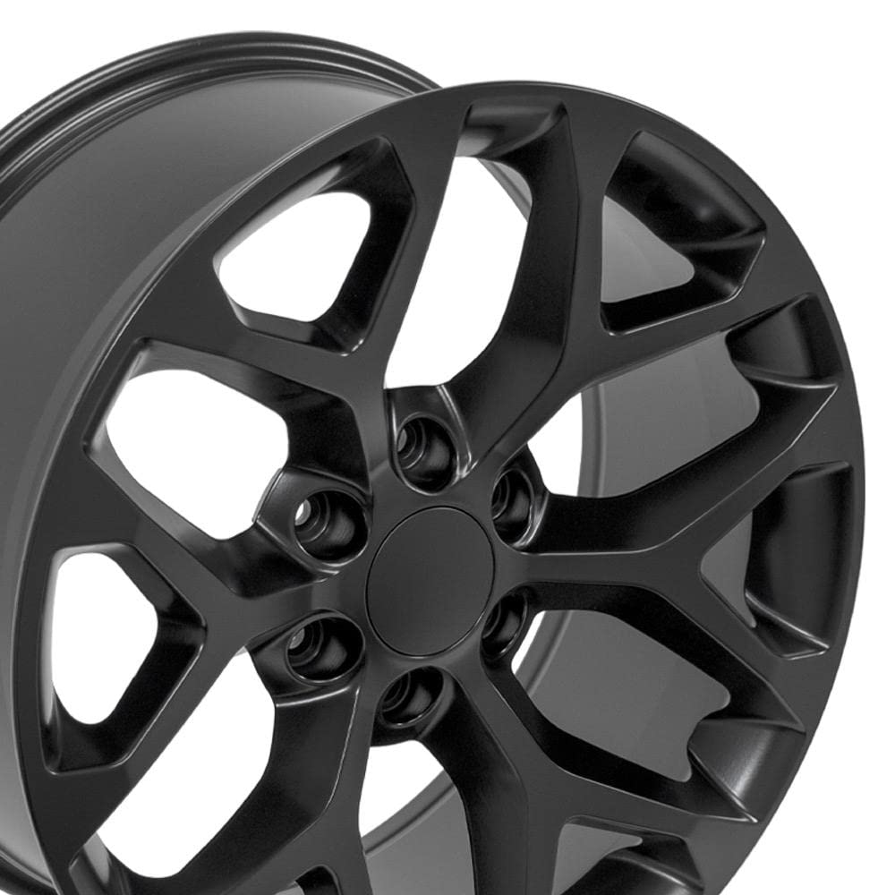 20 Inch OE Wheels CV98B Rim Fits Silverado 1500 Snowflake Style 6x139.7 20x9 Satin Black - Hollander 5668 (1)