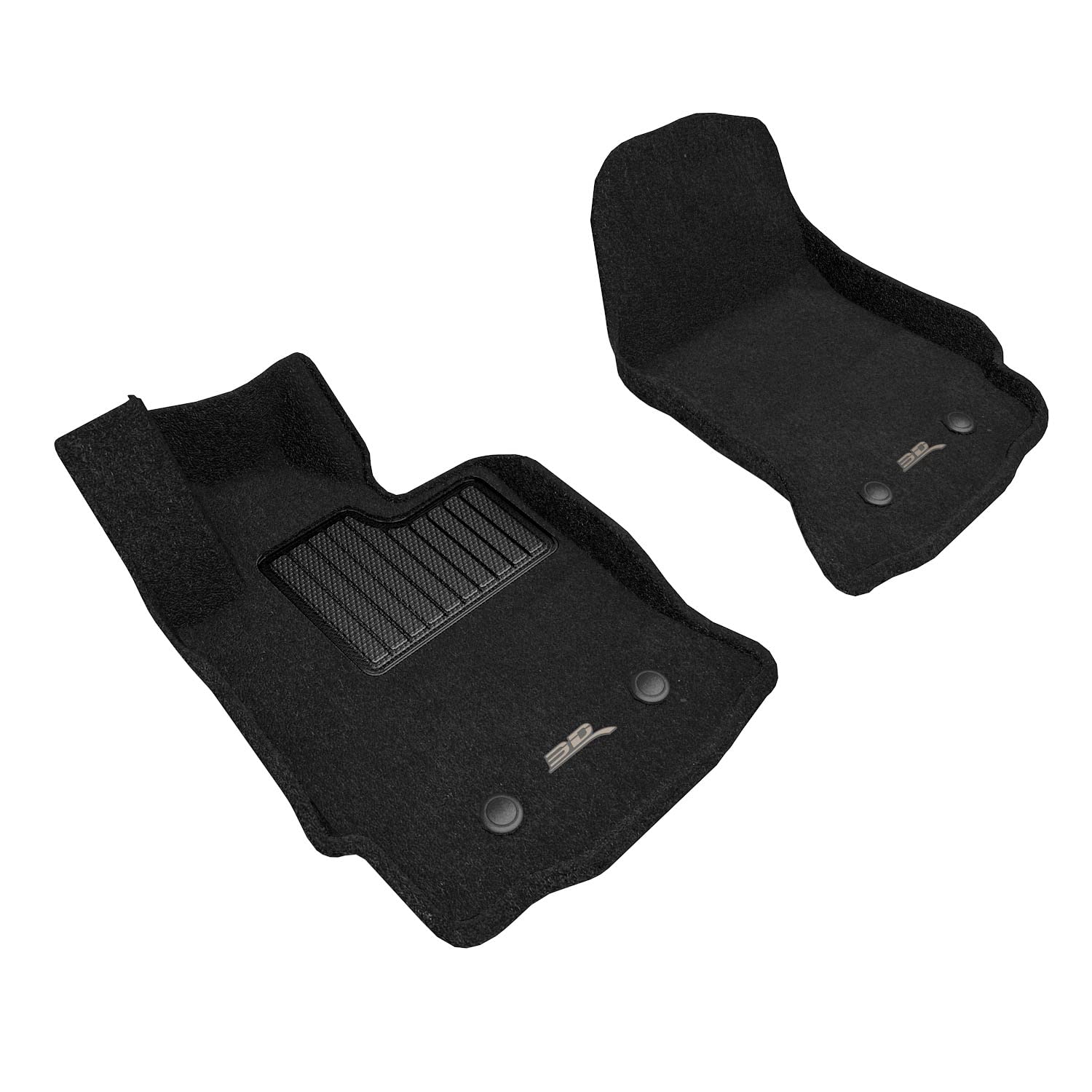 3D MAXpider Elegant Custom Fit Floor Mat (Black) Compatible with Chevrolet Corvette 2014-2019 - Full Set