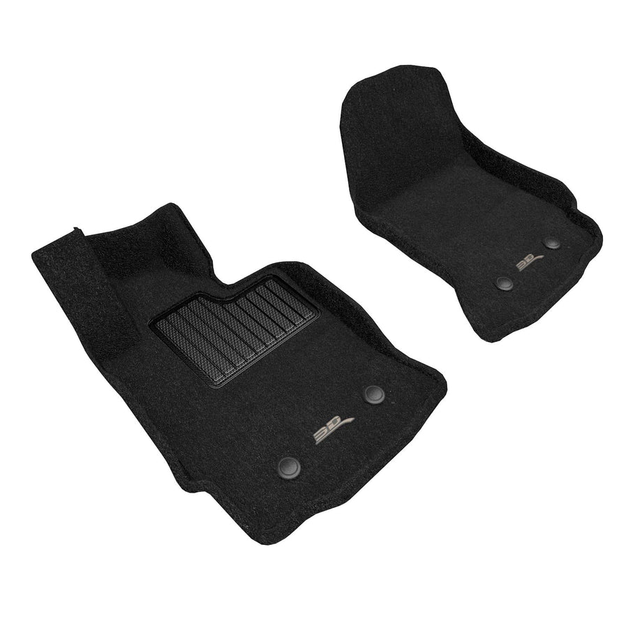 3D MAXpider Elegant Custom Fit Floor Mat (Black) Compatible with Chevrolet Corvette 2014-2019 - Full Set