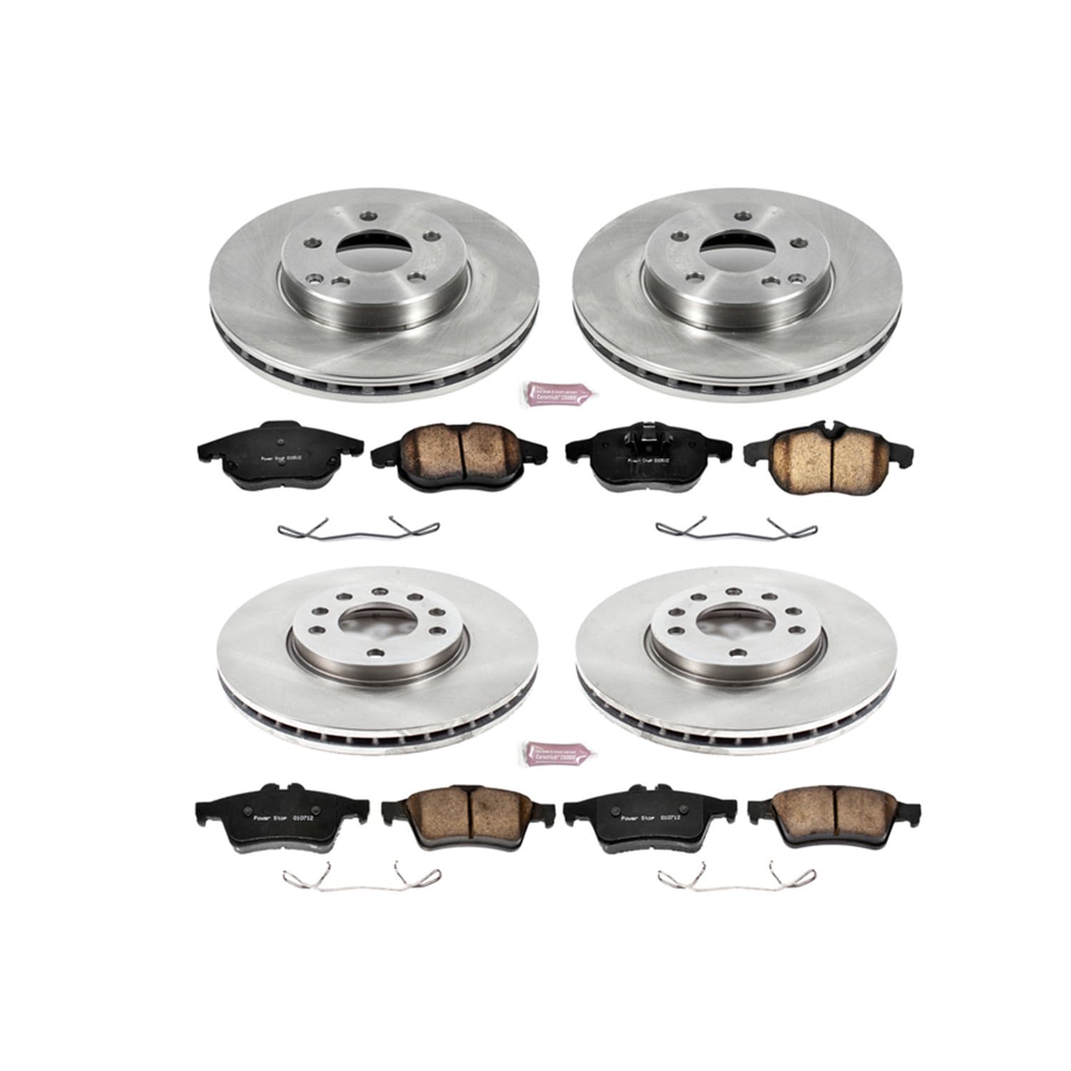 POWERSTOP Autospecialty KOE979 Front and Rear Replacement Brake Kit-OE Brake Rotors & Ceramic Brake Pads For Saab 9-3 2003-2011 [Model Specific]