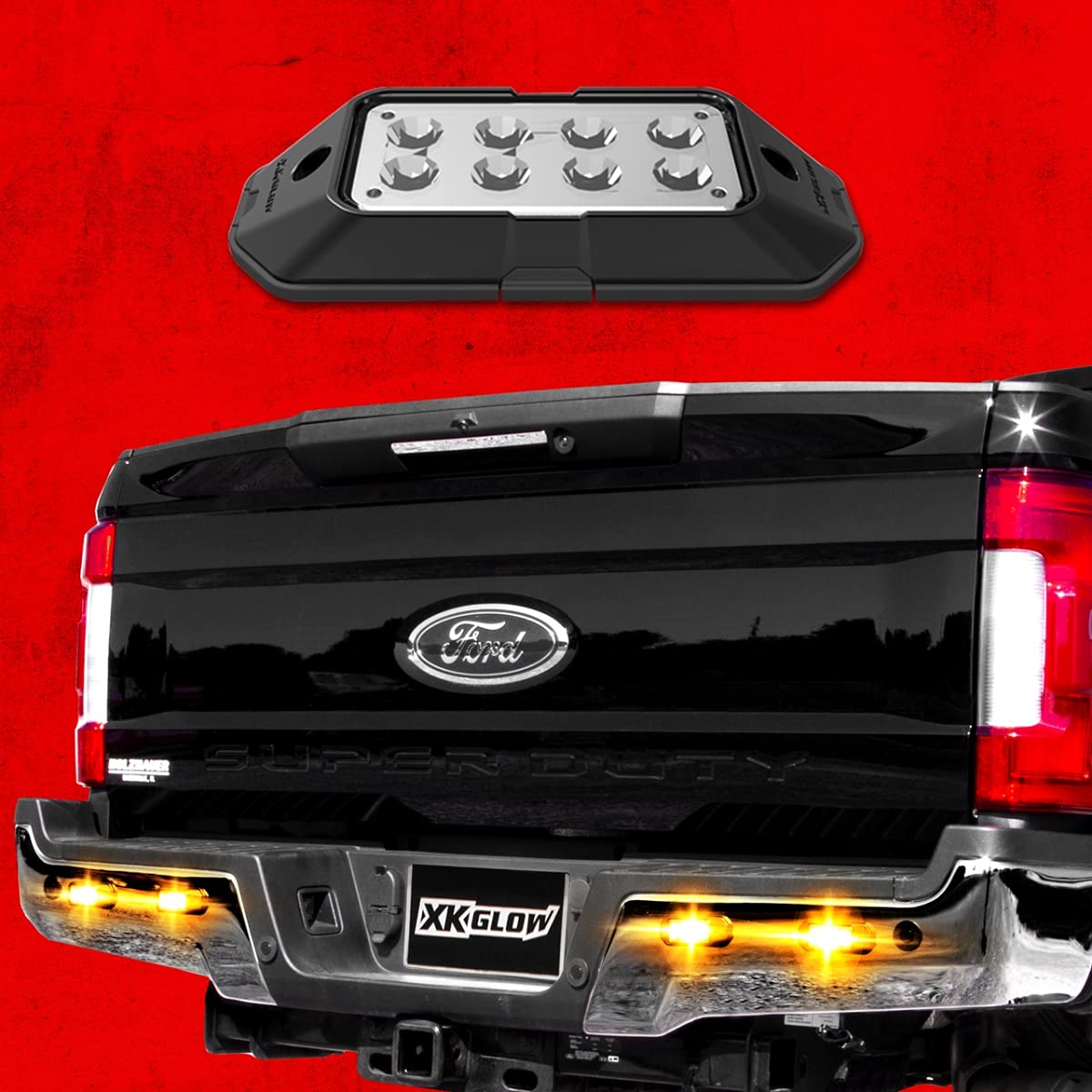 0520014A XK Glow Strobe Lights with Traffic Modes, Amber - 4 Piece