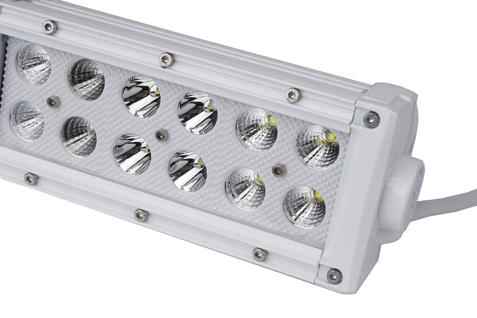 Race Sport Lighting 6.5inch MS36WWDS Marine Grade Dual Row Straight Light Bar with 36-Watt 12 x 3W High Intensity CREE LEDs