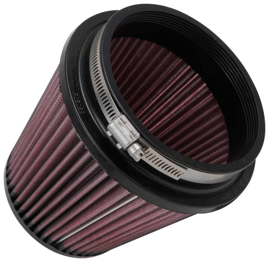 High-Flow K&N Original Lifetime Universal Clamp-On Air Filter: High Performance, Premium, Washable: Flange Diameter: 5 In, Filter Height: 5.5 In, Flange Length: 1 In, Shape: Round Tapered, RU-5147