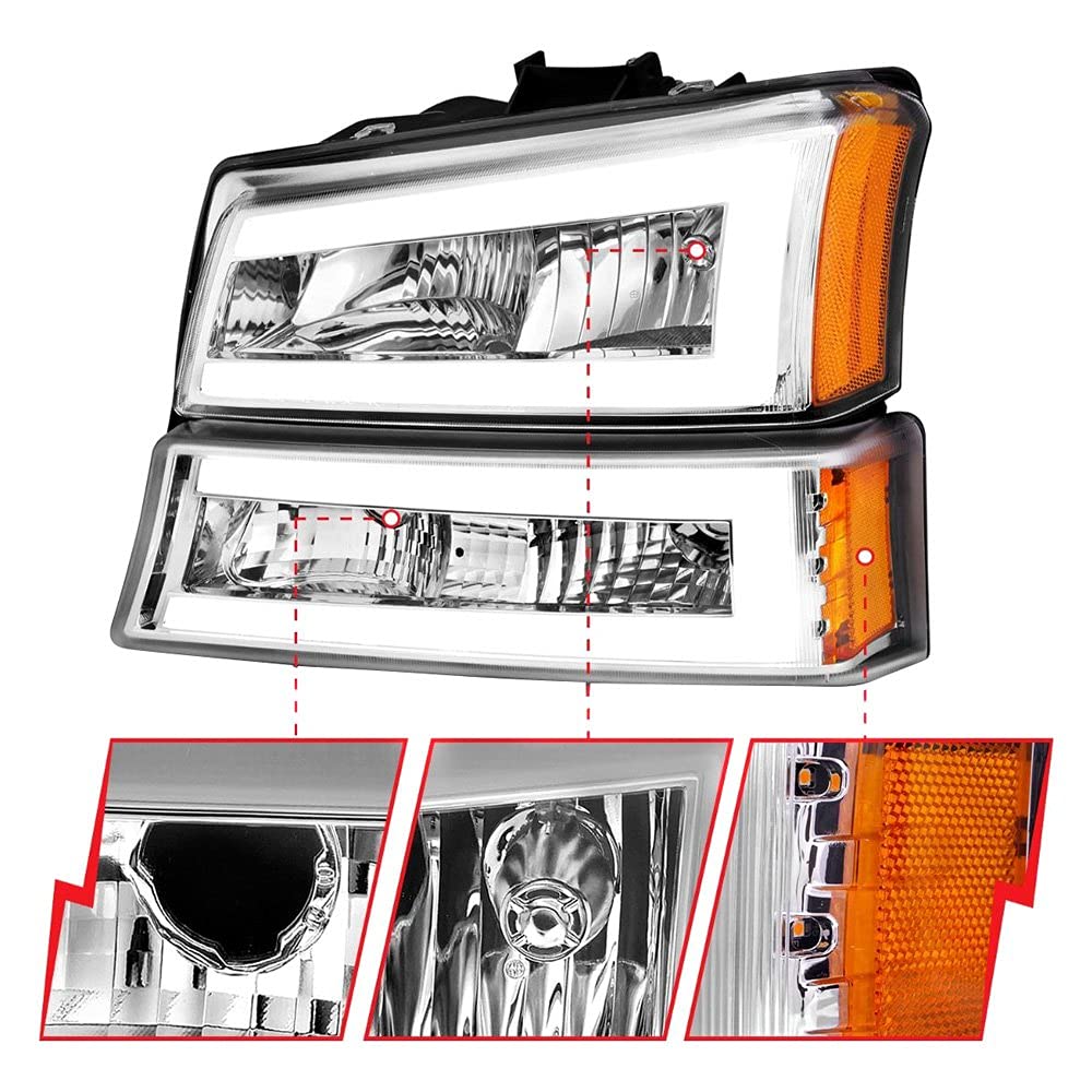 111502 Anzo, Usa Crystal Headlights fits Chevrolet Avalanche 1500, Clear