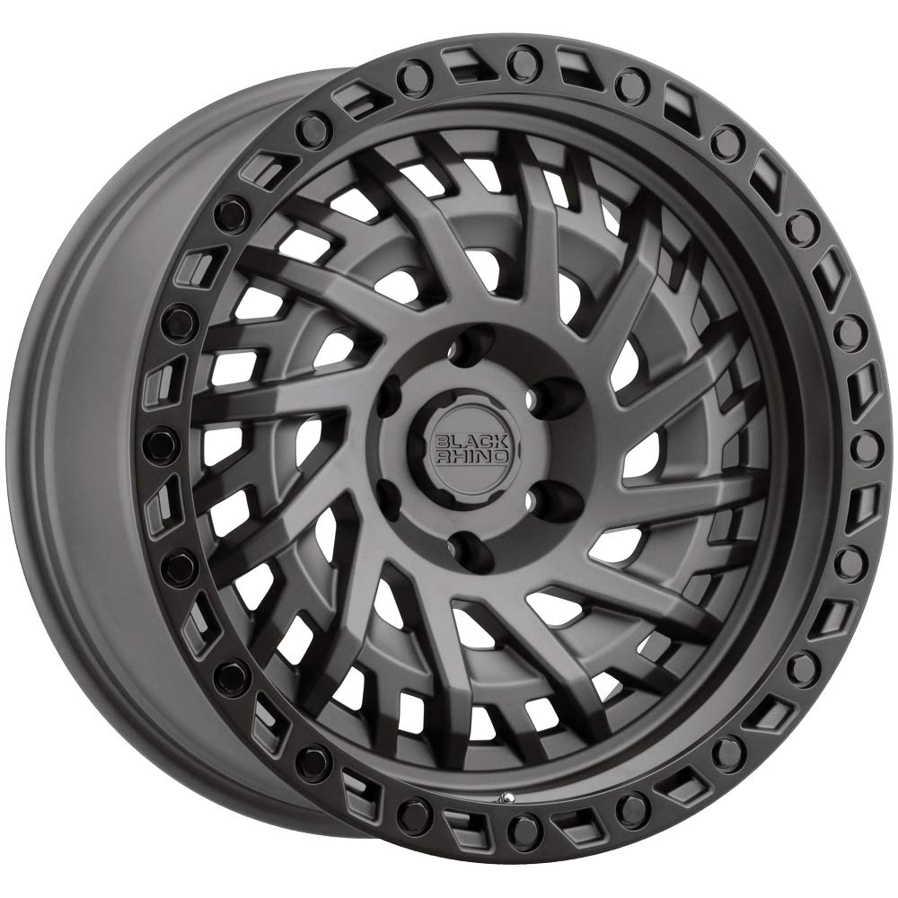 SHREDDER Black Rhino Hard Alloys 17X9, 6X5.5, 5, 0mm MATTE GUNMETAL W/ BLACK RING - 1790SHD006140G12